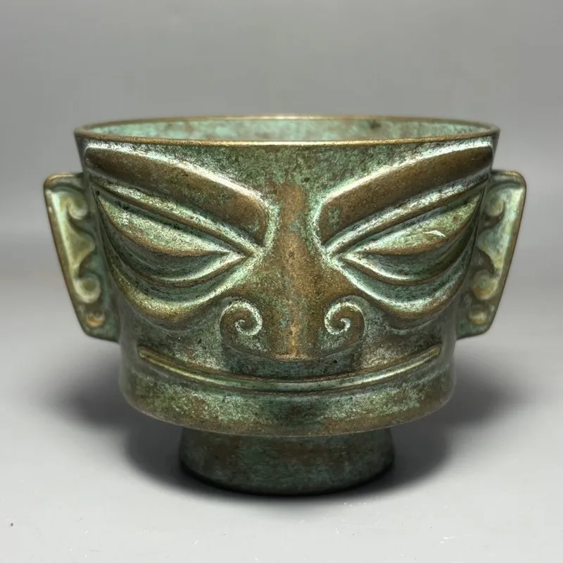 Brass Sanxingdui , creative gift, , personal tasting , single cup for drinking tea