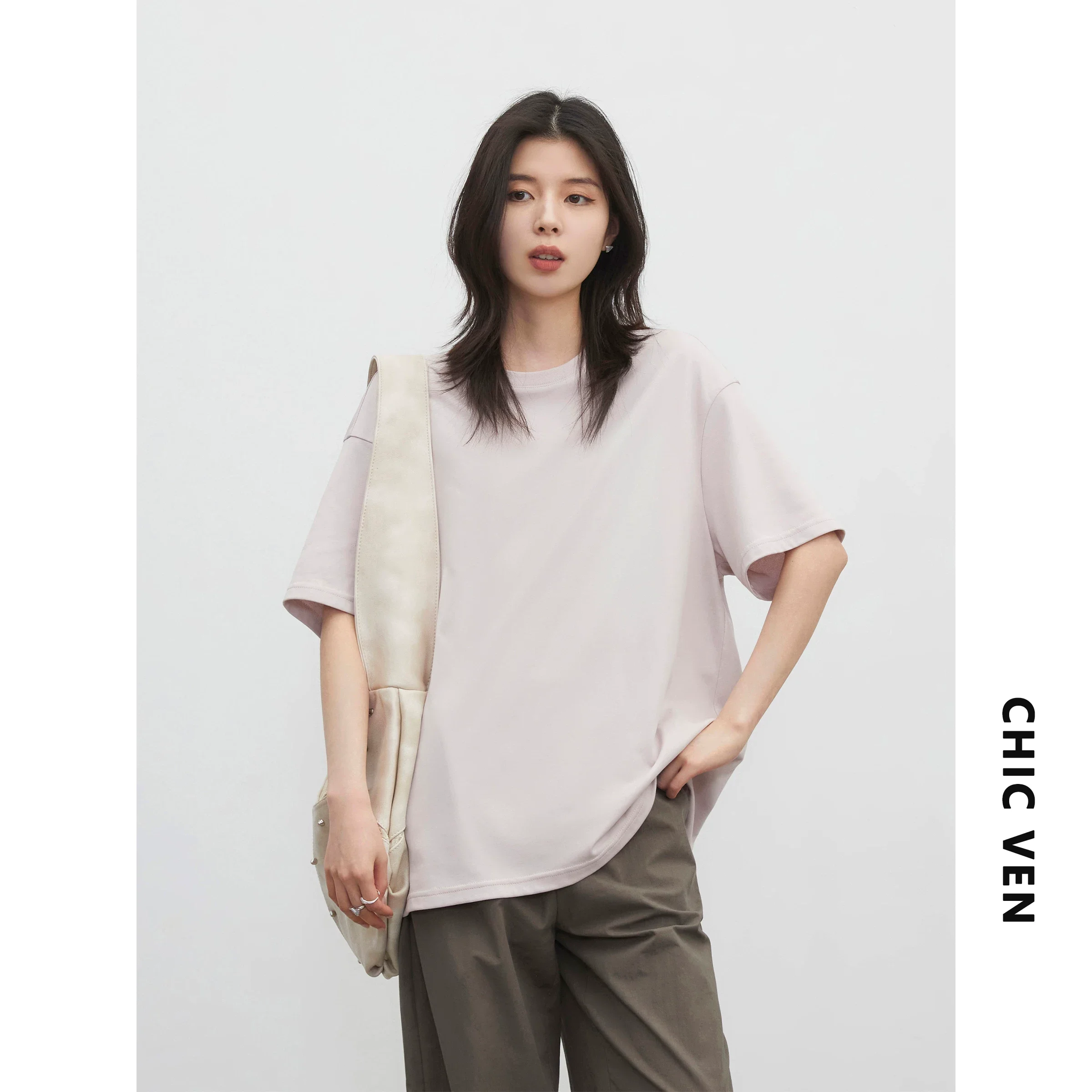 CHIC VEN New Women's T-Shirts  Short Sleeved Loose Casual O Neck Sports Quick Drying Tees Cool Sun Protection Top Summer 2026