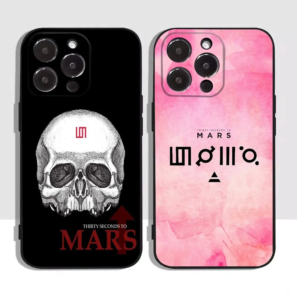 T-Thirty Seconds To Mars Phone Case For iPhone 16,15,14,13,12,11,Plus,Pro Max,XS,X,XR,SE,Mini,8,7 Soft Silicone Black Cover