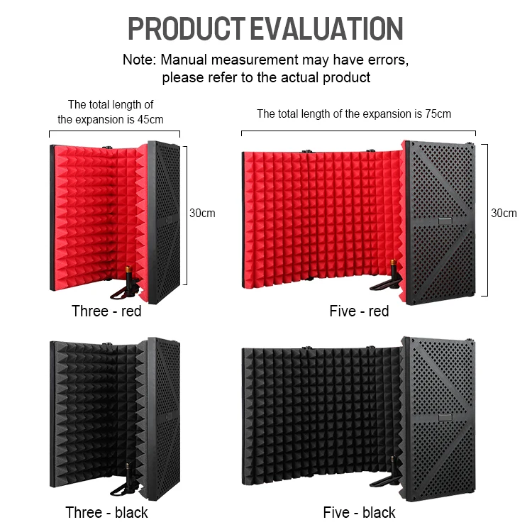 Imagem -02 - Espuma Dobrável do Filtro do Microfone do Estúdio Protetor do Isolamento Ajustável Portas