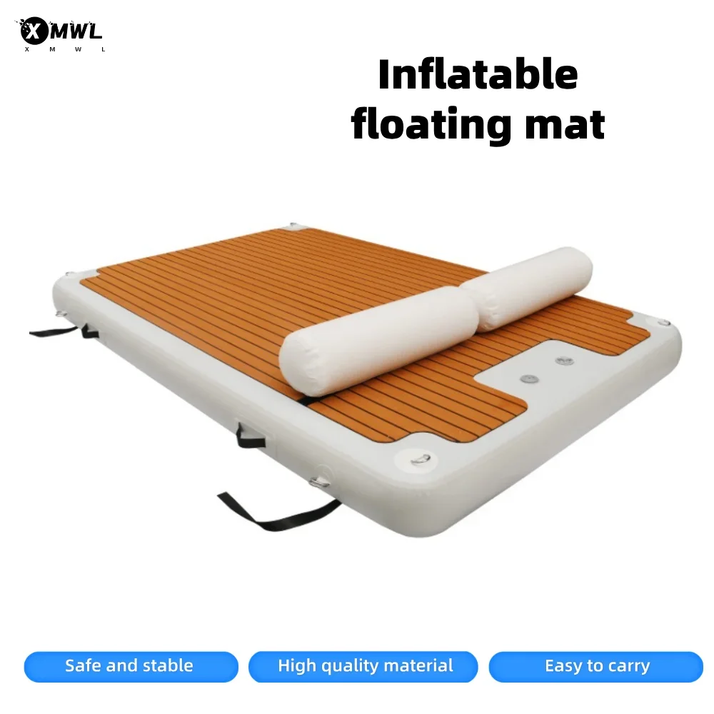 Portable Water Fishing Inflatable Floating Platform  Floating Bed Water Inflatable  Dock Board Floating Row for Outdoor Swimming