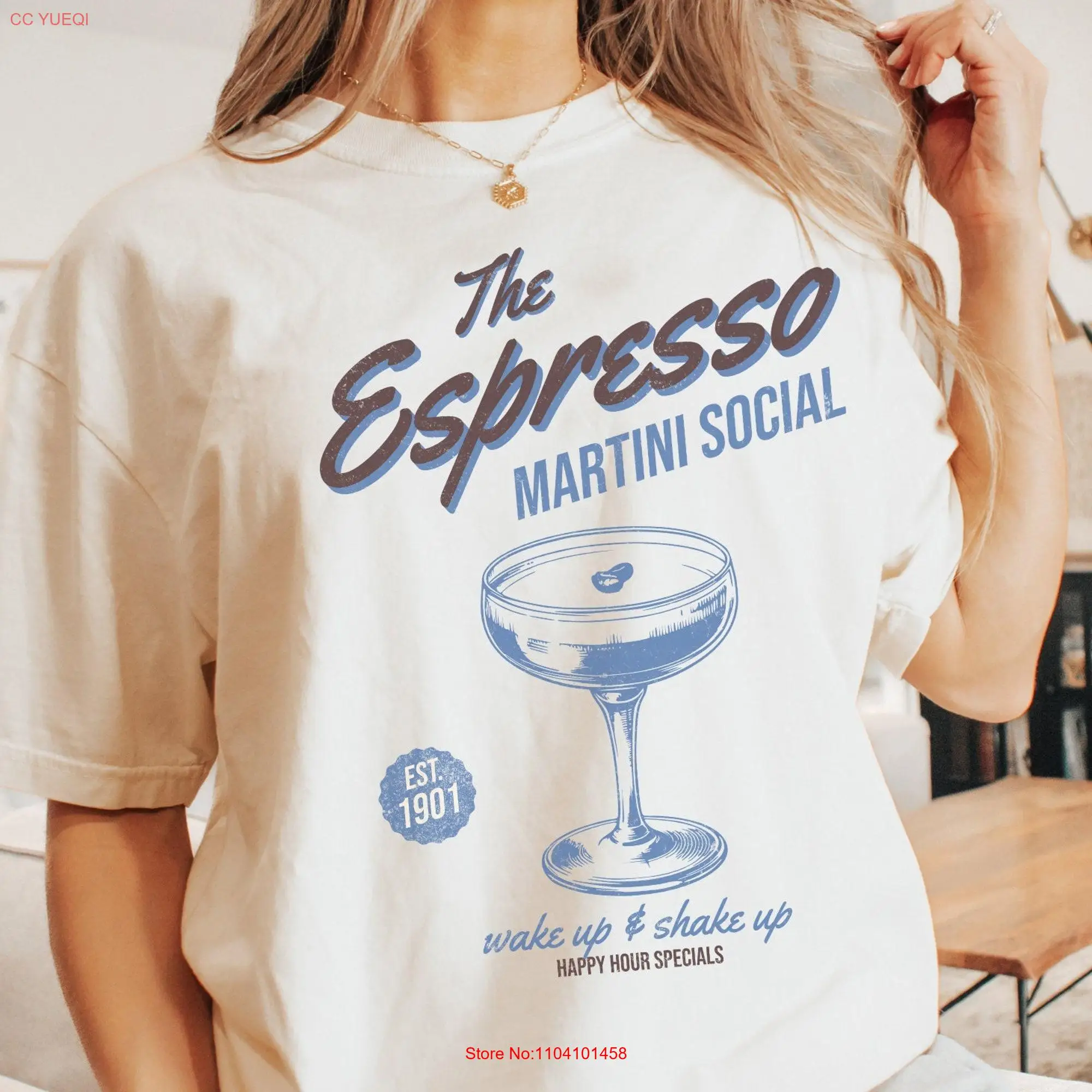 Expresso Martini Social Club T Shirt Trendy Summer Drinking Top Day Espresso Cute Cocktail Alcohol long or short sleeves