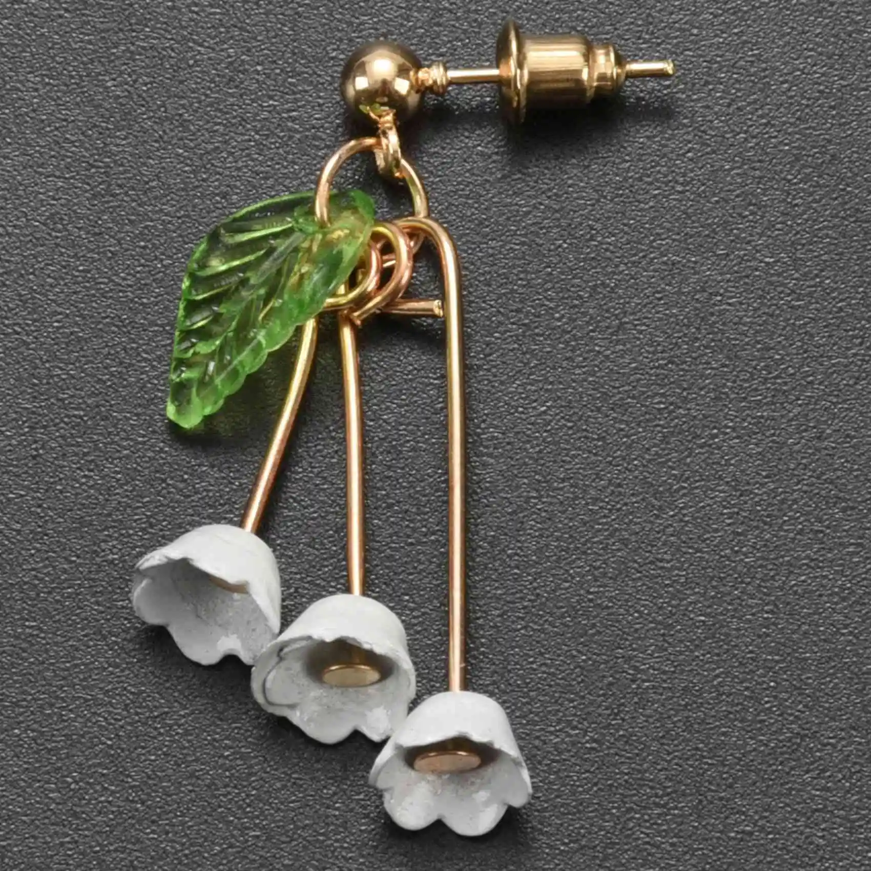 JHD Beautiful lily of the valley flower dangle drop earrings wholesale