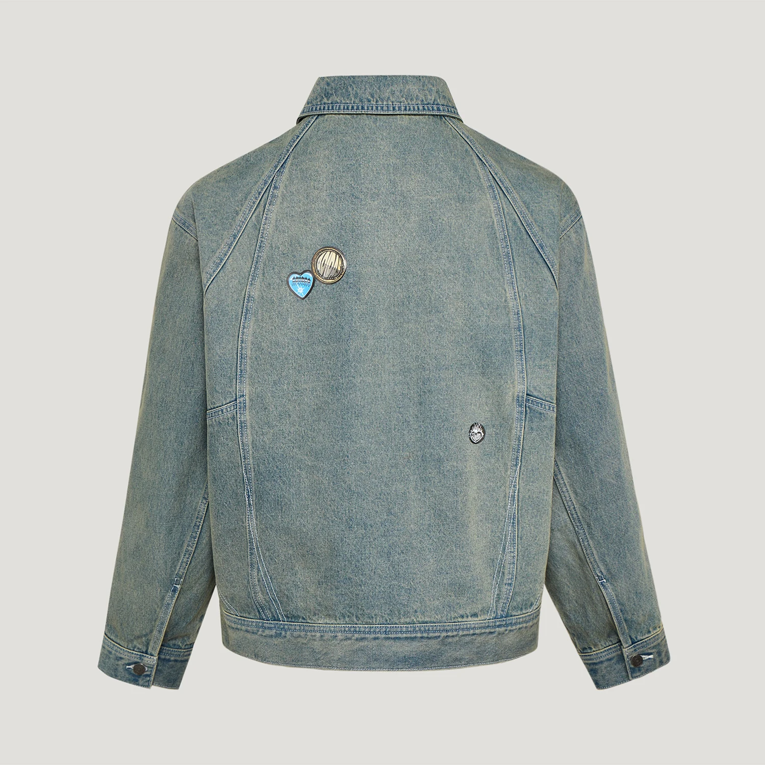 Adidas Authentic Three Leaves Men's Denim Sports Fashion Lapel Jacket KT6363