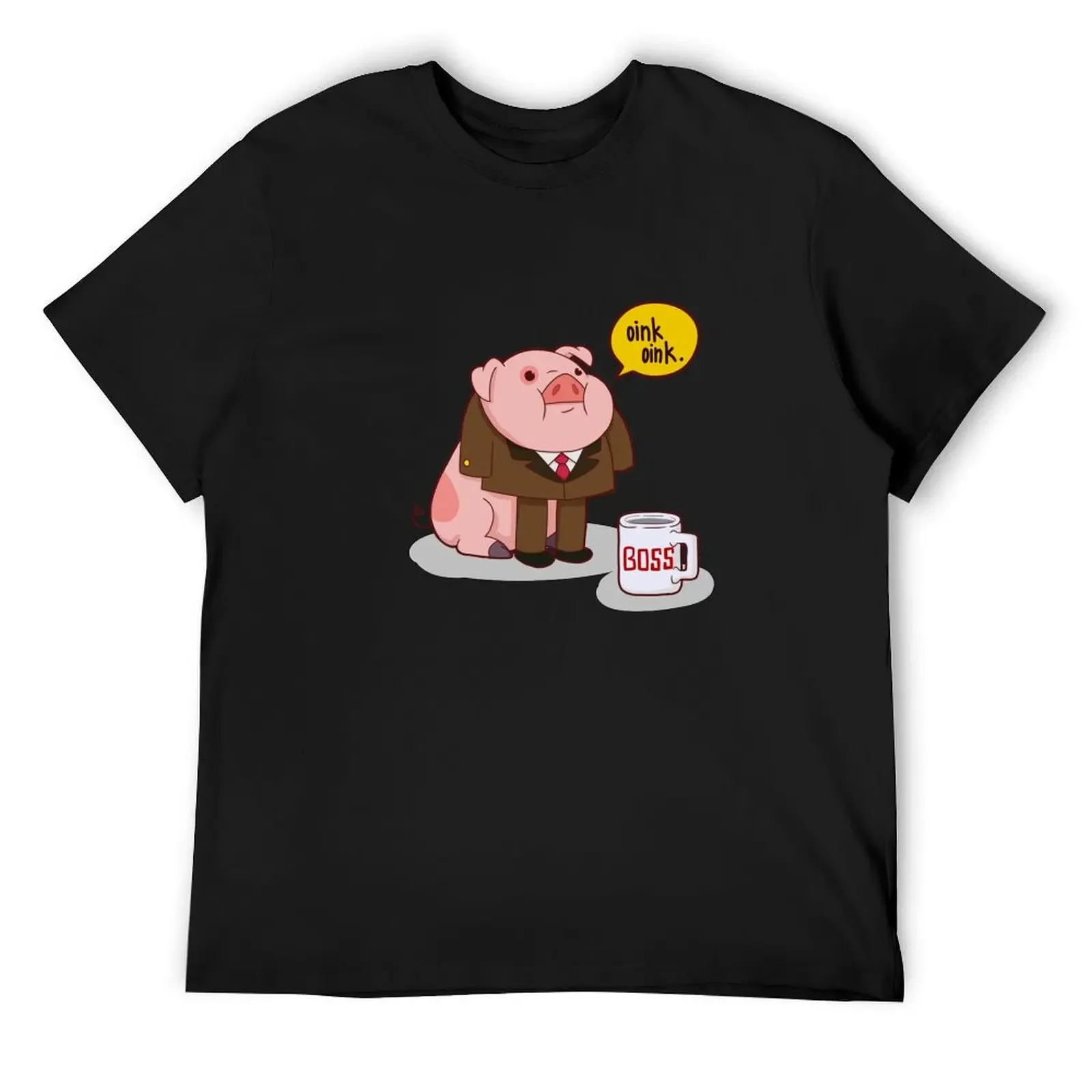 Waddles the Pig T-Shirt korean fashion anime clothes boys animal print rapper graphic tees clothes for men