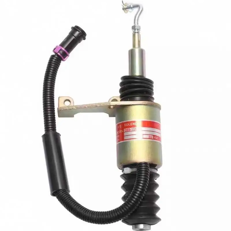 For Shangchai engine D59-105-01 flameout shut-off parking solenoid valve iron 12 24V high-quality accessories