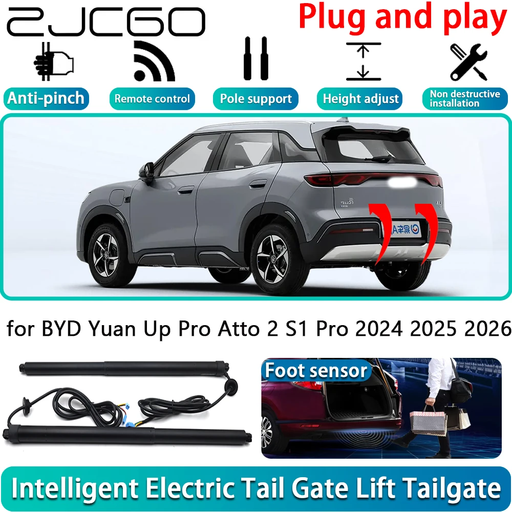 ZJCGO for BYD Yuan Up Pro Atto 2 S1 Pro 2024 2025 2026 OEM Electric Powered Tailgate Power Liftgate Automatic Tailgate System