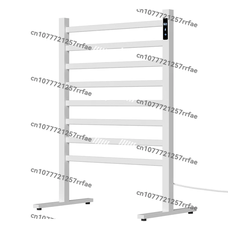 Timed digital display electric heating towel rack space aluminum bathroom floor removable drying towel rack