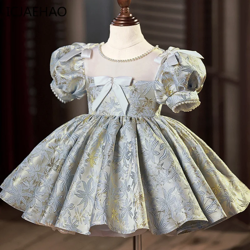 

Floral Dress for Princess Girls First Birthday Party Outfit Banquet Ball Gown Dresses for Kids Children Toddlers Gala Costumes