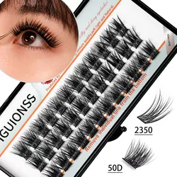 IGUIONSS Segmented False Extension Eyelash DIY Natural Individual Lash Makeup Tools Soft and Natural Easy to Operate Eyelashes