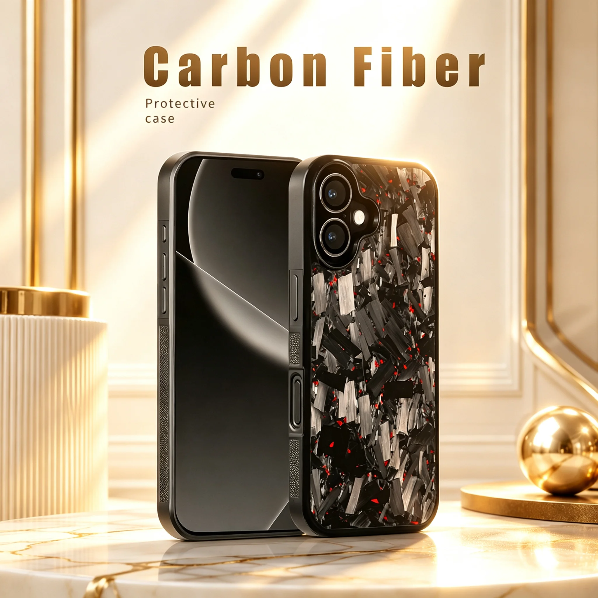 Color Magnetic Carbon Fiber Armor Phone Case for iPhone 18 17 16 15 14 13 Pro Max Lightweight Shockproof Wireless Charging Cover
