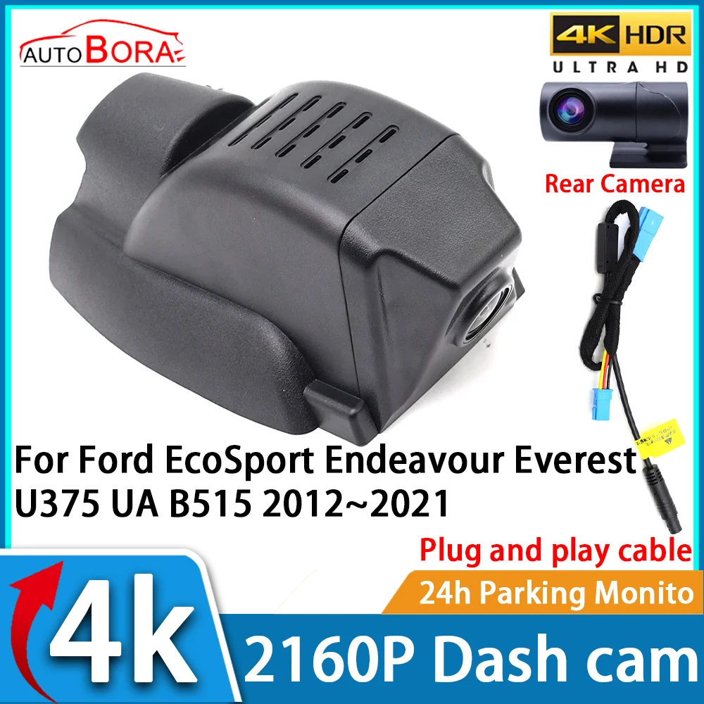 ZhuCamX DVR Dash Cam UHD 4K 2160P Car Video Recorder Night Vision for Ford EcoSport Endeavour Everest U375 UA B515 2012~2021