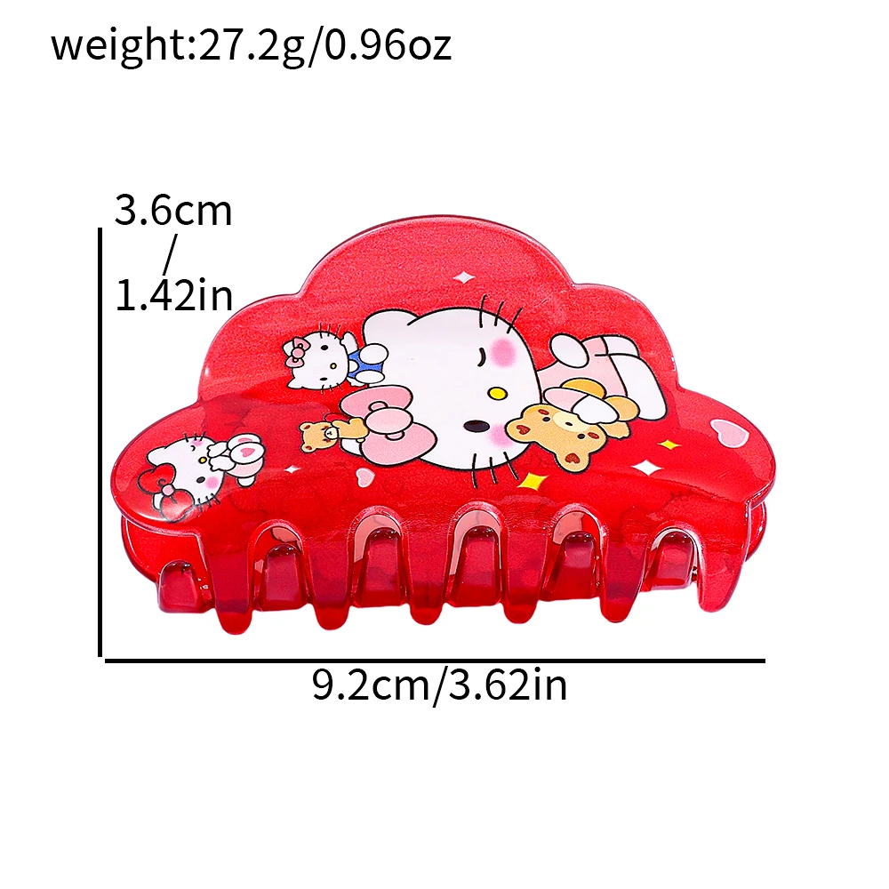 مخلب شعر هالو كيتي أحمر لطيف من سانريو، مخلب شعر متعدد الوظائف