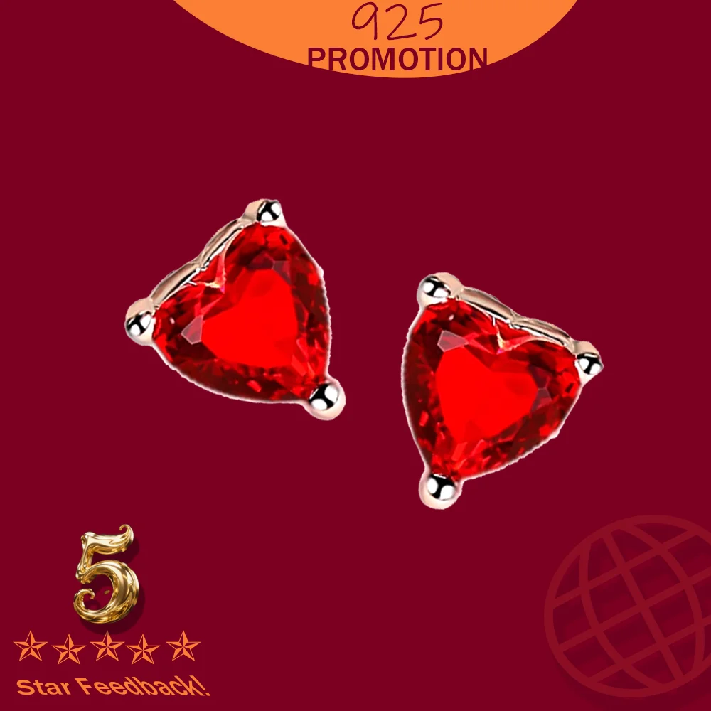 

Korean Crystal Rhinestone Female Temperament Simple Sterling Silver Female Personality Heart-shaped Earrings For Women 2025 Gift
