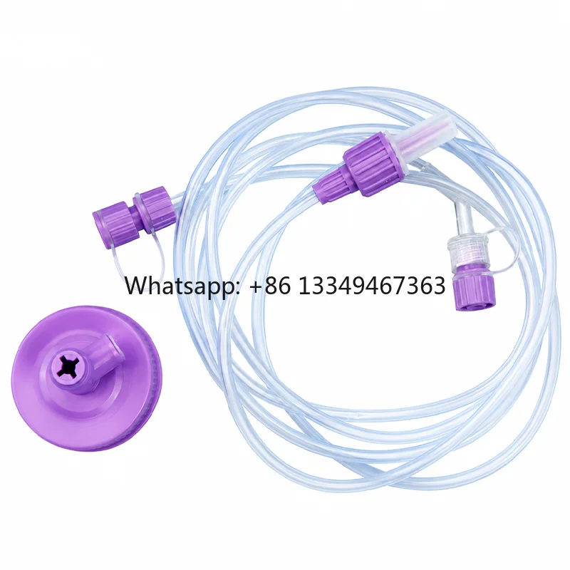 Disposable-Misconnection Purple Nutritional Bag Bottle Connector Enteral Feeding Set