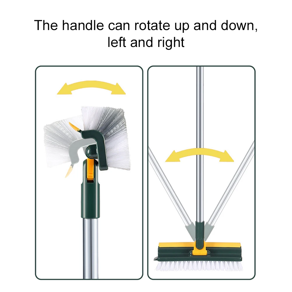 

3 in 1 Floor Brush Scrubber 180°Rotating Long Handle Stiff Bristle Floor Brush for Cleaning Wall Corner Patio Bathroom Tub Tile