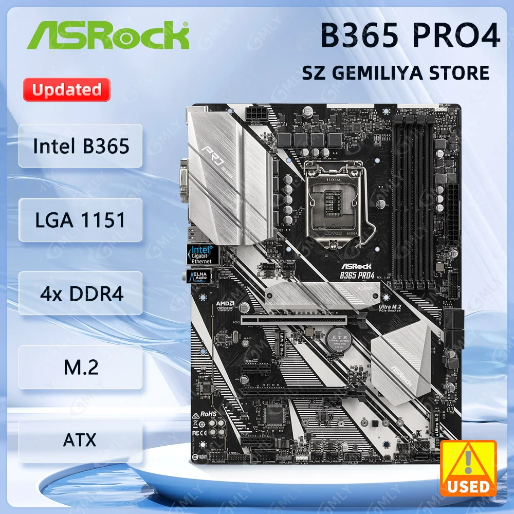 

Материнская плата ASROCK B365 Pro4 B365 LGA 1151, поддержка i9-9900K 9900 i7-9700K i5-8500 9400F i3-9100 Процессор DDR4 SATA3 M.2 Micro ATX
