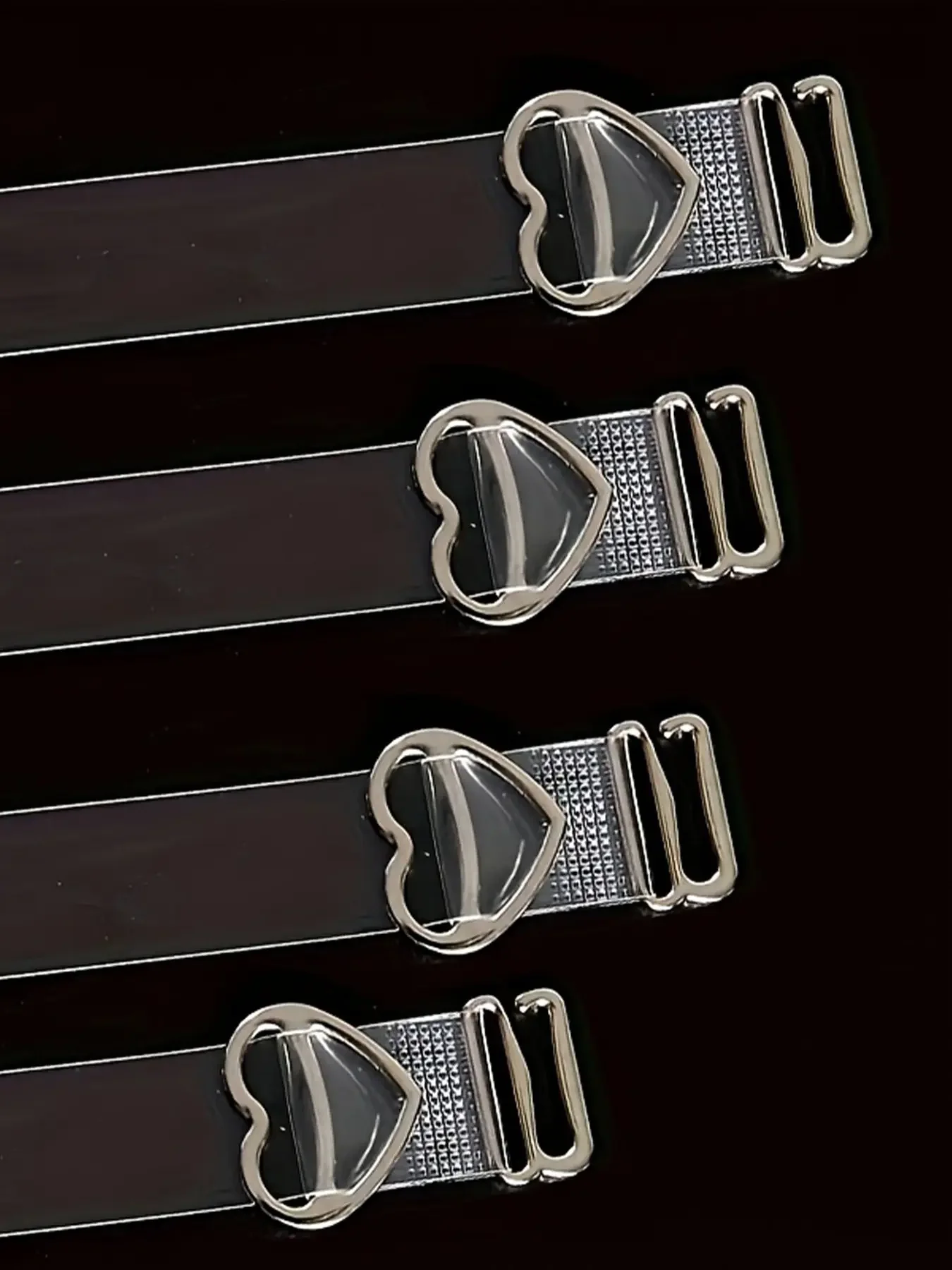 4pcs Adjustable Heart Buckle Bra Straps - Elegant Adjustable Strap, Detachable, Elastic, Non-Slip, Comfortable, Soft, and Stylish Womenswear Bra Accessory Underwear Accessories for Women