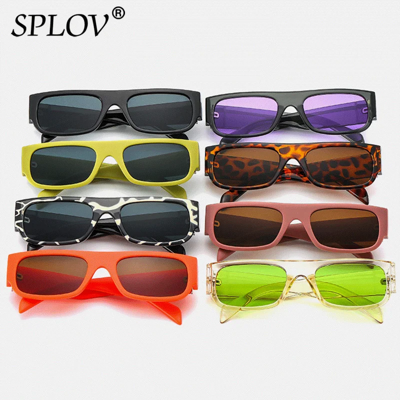 Retro Small Rectangle Women Sunglasses Men Fashion Shades Champagne Purple Eyewear Black Trendy Square Gafas De Sol UV400