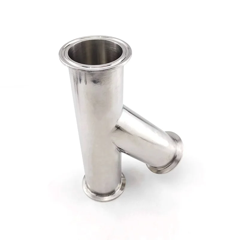 304 Stainless Steel Inclined Y-shaped 3-way Pipe Outer Diameter 19mm-108mmOD1.5