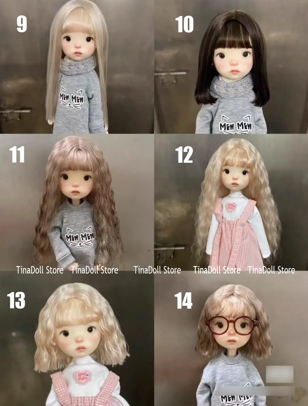 （TinaDoll Store）2025 new different style Mohair Wigs for Landoudou Landazz 16cm head circumstance