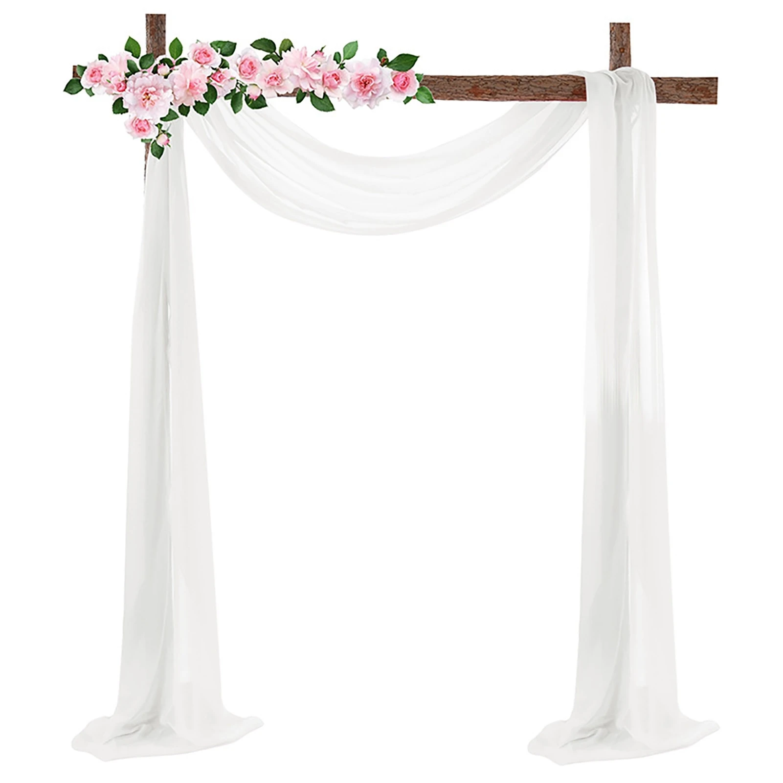 Backdrop Curtain for Wedding 2.5x18FT Chiffon Photography Photo Drape for Birthday Party Photo Background
