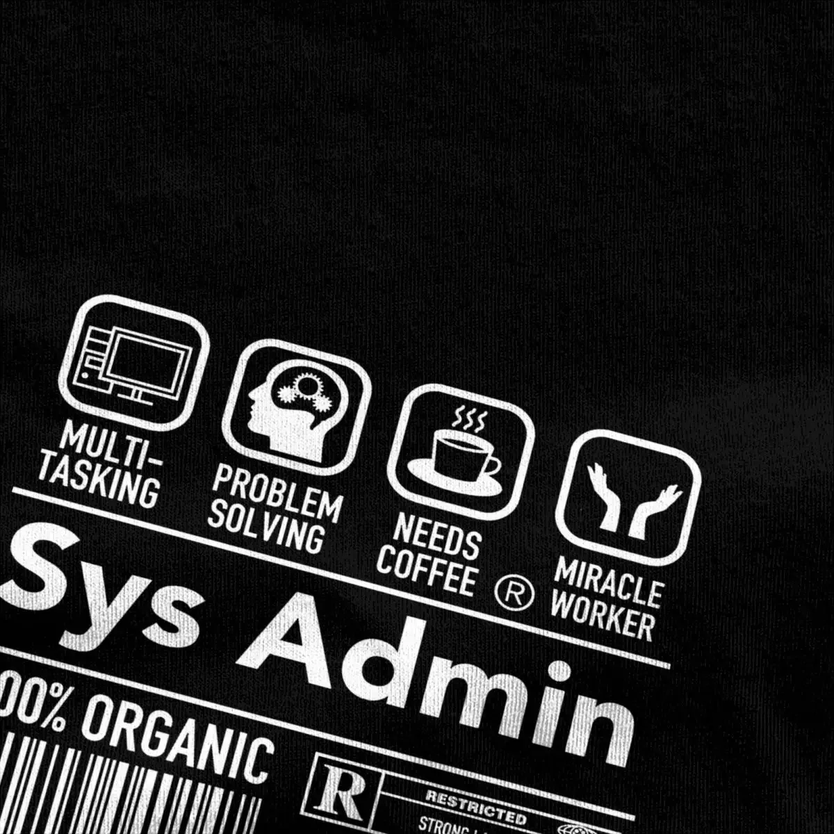 Computer System Administrator T-Shirt Unix Linux SysAdmin Novelty T-Shirts Short-Sleeve Street Style Tops Cotton O Neck Top Tees