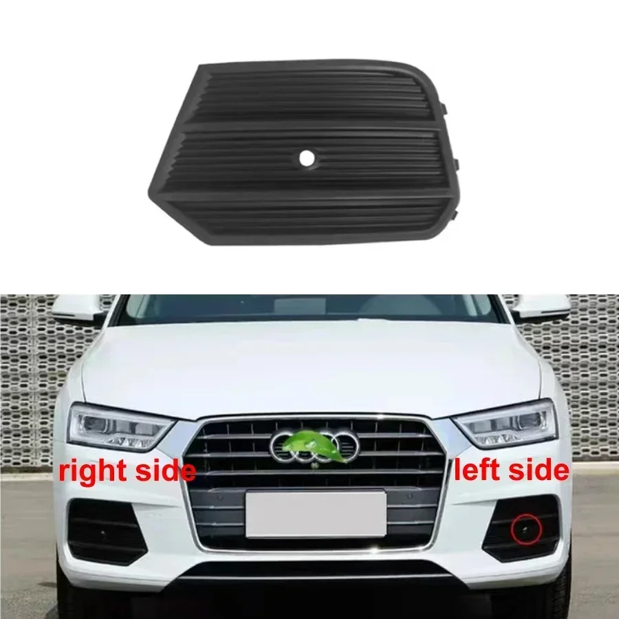 

For Audi Q3 2016 2017 2018 High Configuration Fog Light Frame Front Bumper Lower Grille Fogs Lamp Cover with Radar Hole