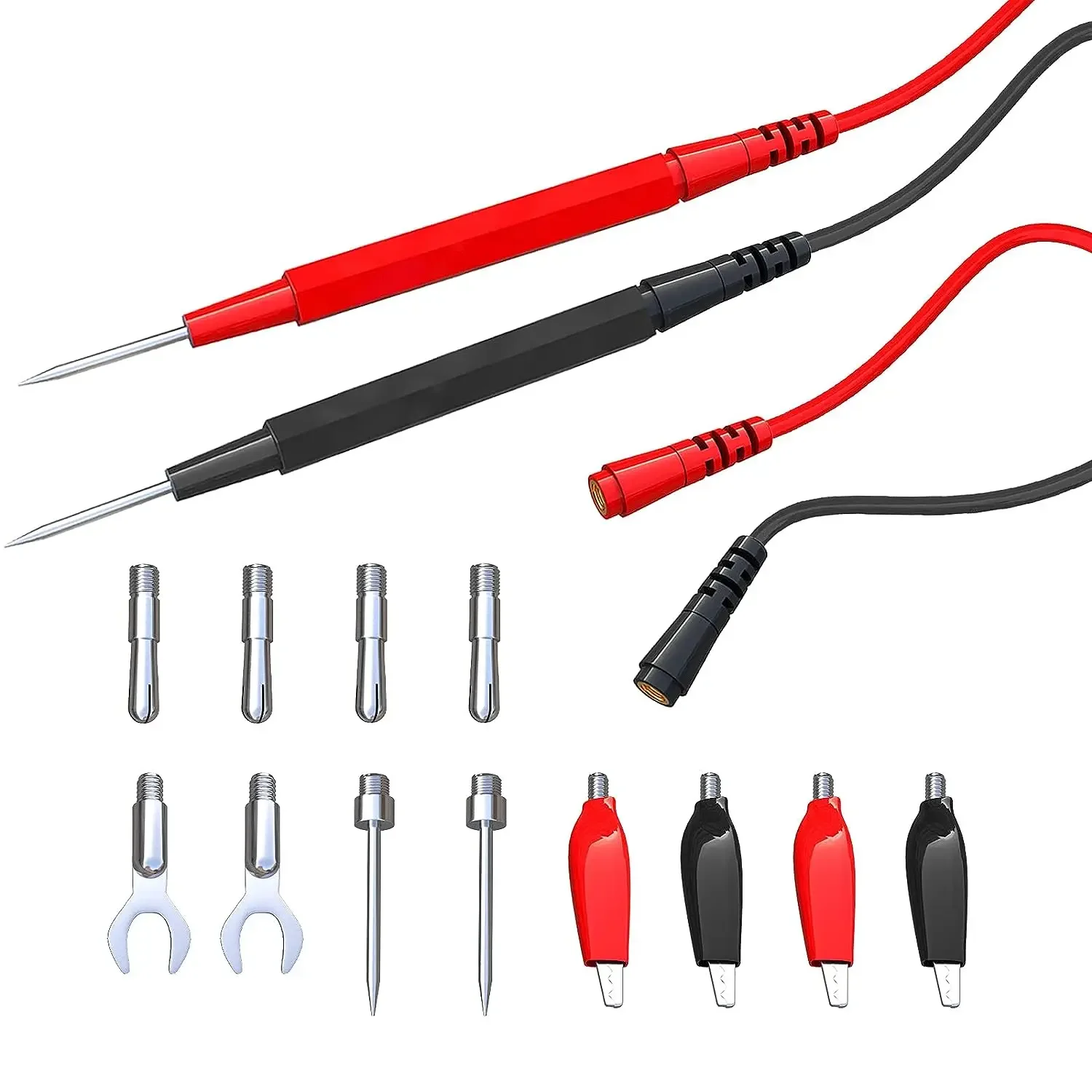 16PCS Multimeter Test Leads Kit Replacement Test Wire Set + Alligator Clips Banana Plugs Test Probes Banana Plugs for Multimeter image 3