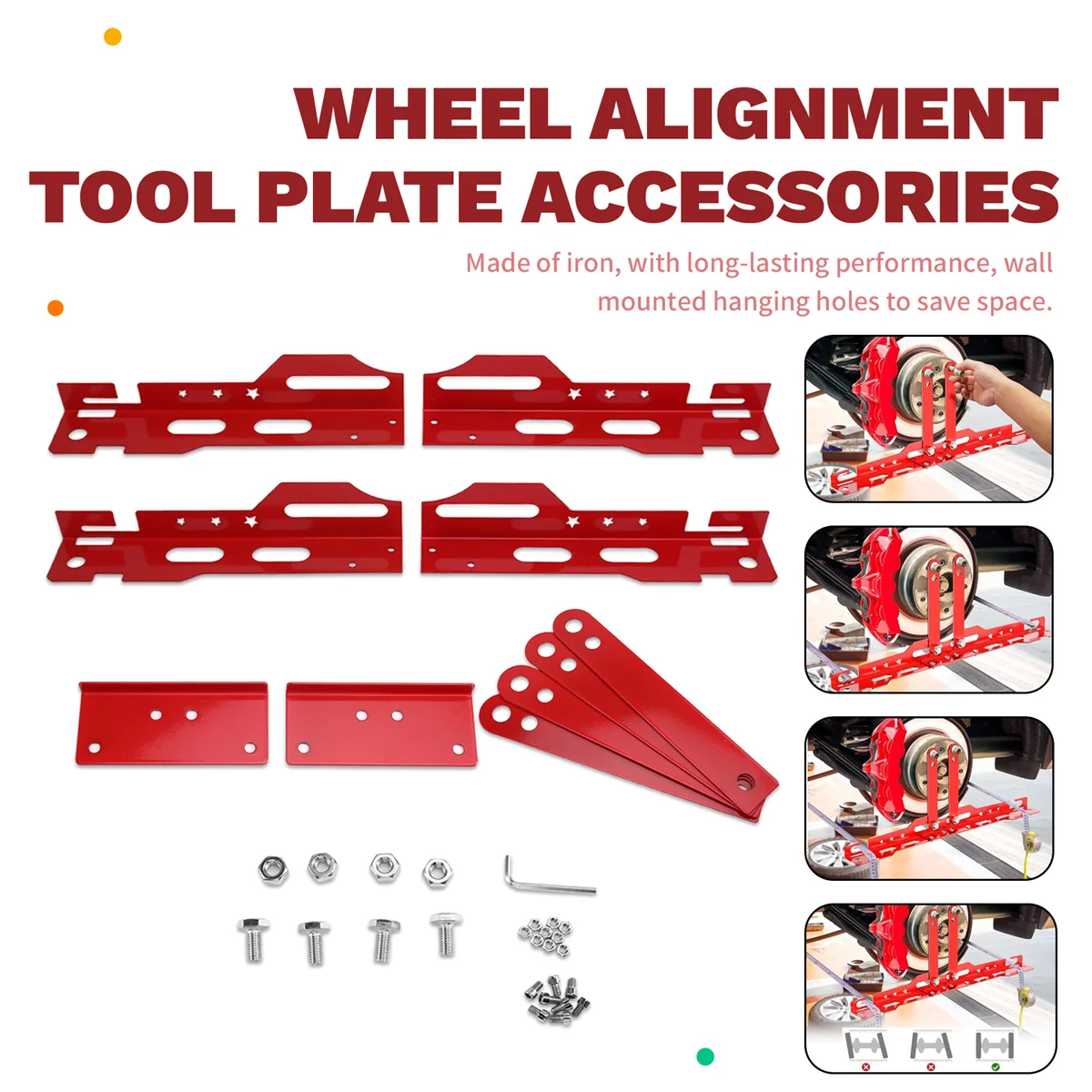 A002 Car Wheel Alignment Tool Plates Adjustable Automotive Wheel Leveling Aligner Wheel Balancing Tool Red