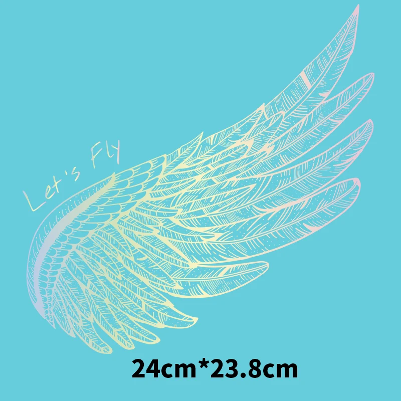 Personality Boys\' and girls\' T-shirts hoodie DIY colorful angel wings heat transfer home-style iron stickers