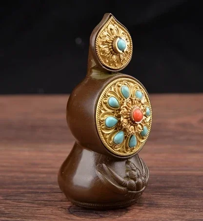 Scultura in burro Torma sizi in rame da 8,5 cm Decorazione duoma buddismo del Tibet