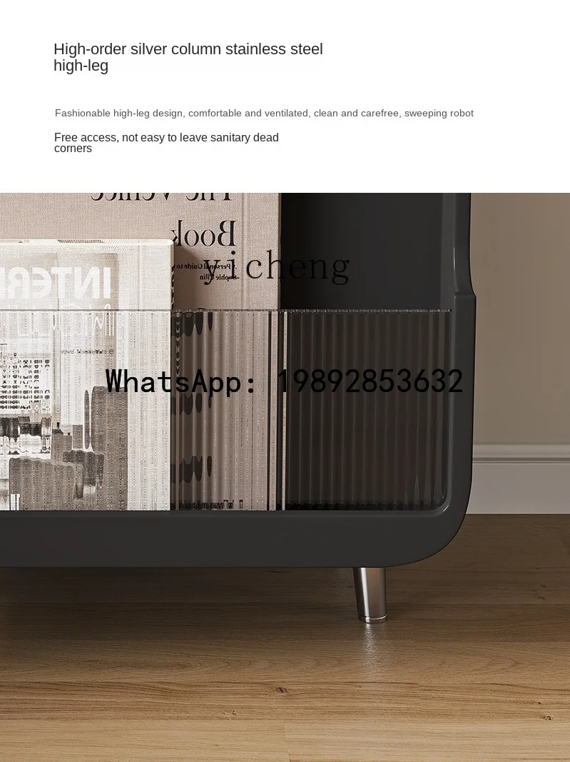 Minimalist Bedside Table Black Vintage Paint Bedside Cabinet Stainless Steel Storage Cabinet