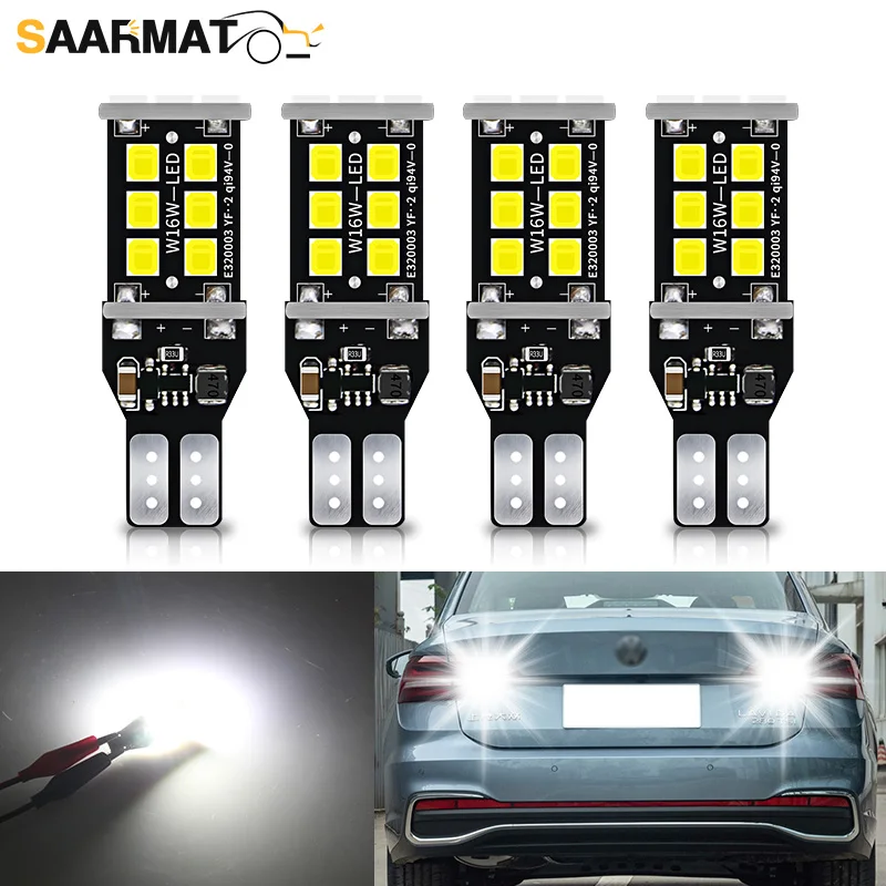 4x LED Reverse Light Bulb Backup Lamp W16W T15 Canbus For Volkswagen VW Beetle Golf Passat CC Touareg Eos Tiguan Atlas Routan