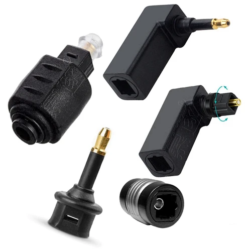Imagen 1 del producto Adaptador de fibra óptica de audio digital Toslink spdif cuadrado macho hembra ángulo recto de 90 grados extensión de giro en forma de L