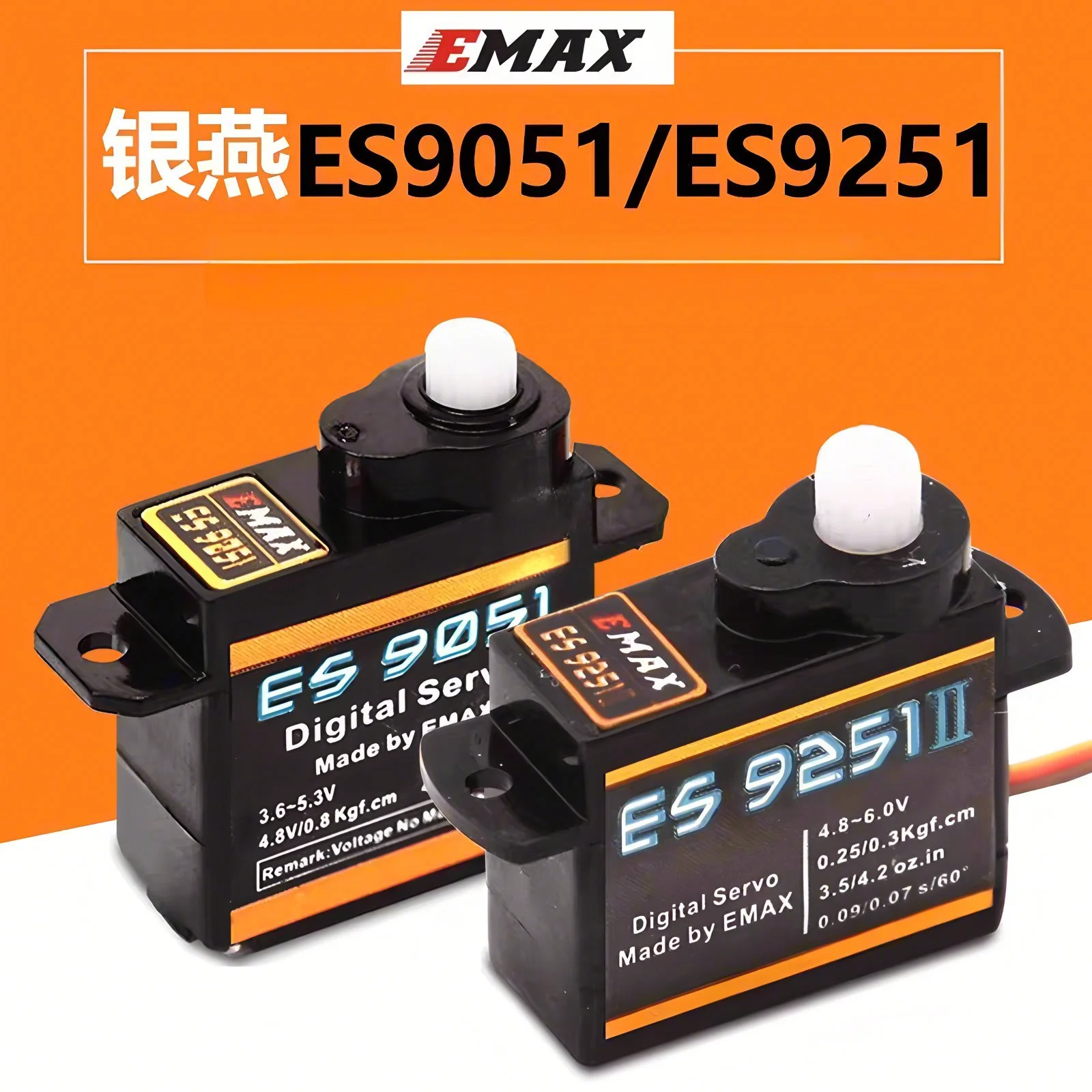 

10 шт.EMAX ES9051 4,3 г цифровой пластиковый сервопривод 4,8 В 0,8 кг 0,09 сек/60 градусов для RC FPV аксессуары для самолетов с фиксированным крылом