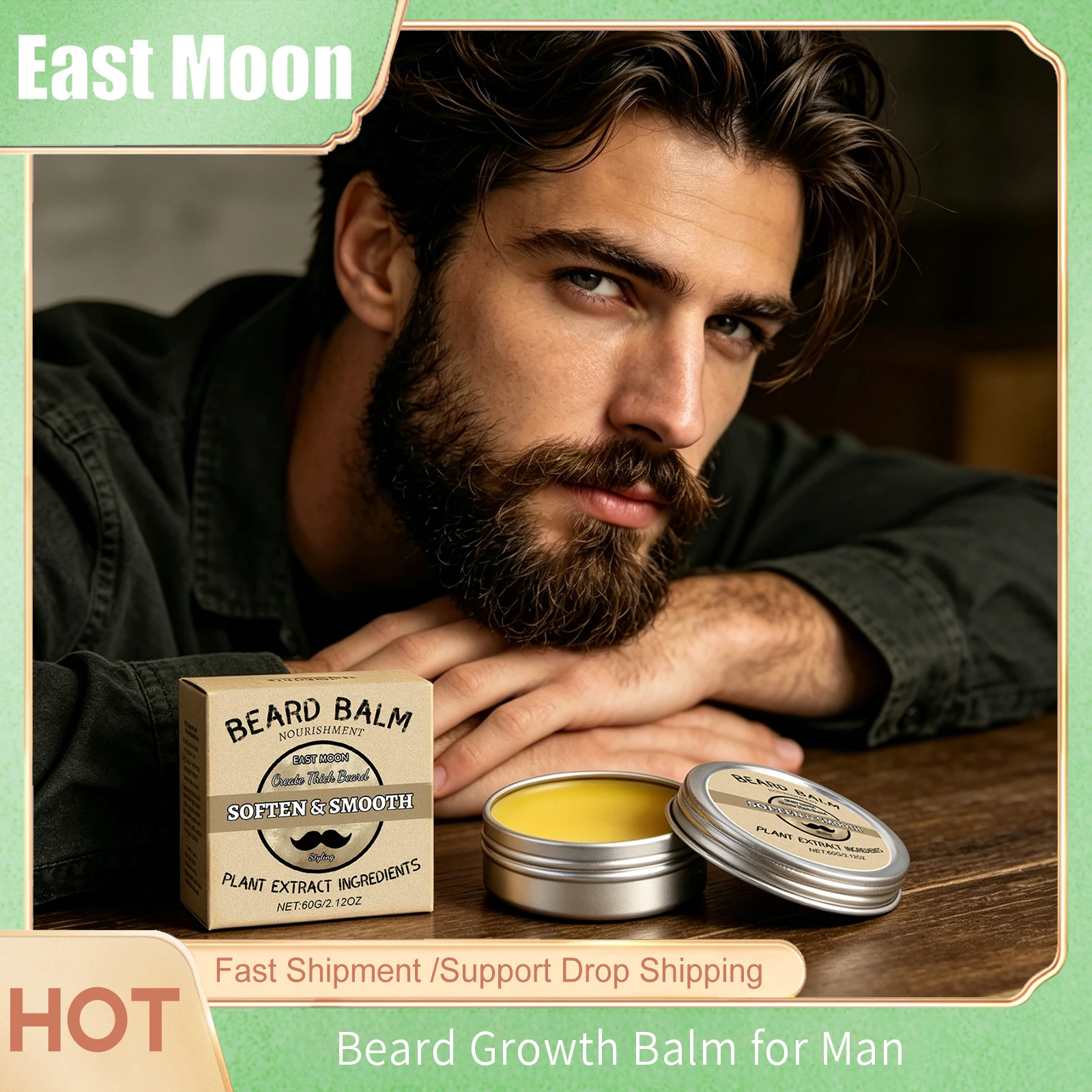 Men'S Grooming Wax - Men Beard Care Wax Strong Hold