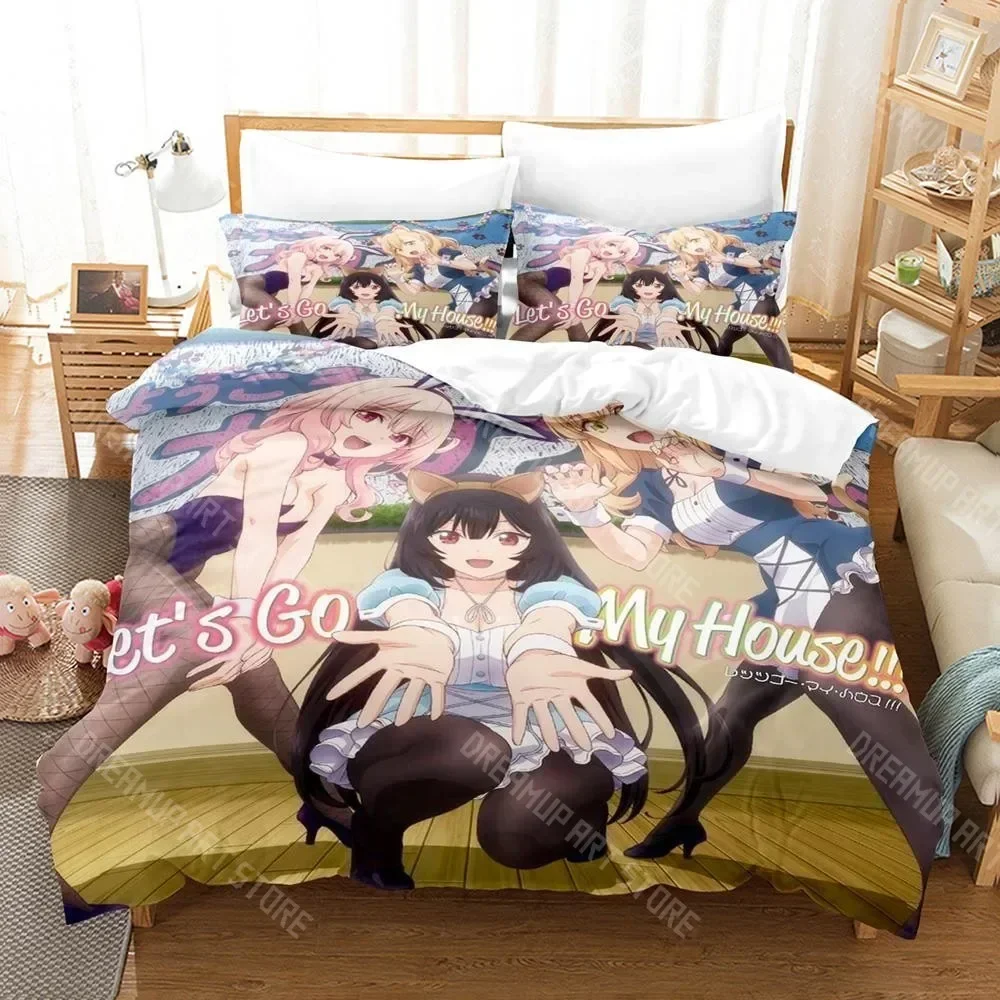 Exquisite 3D Print My Life As Inukai-san’s Dog Bedding Set Cartoon Anime Three-piece Set Adult Kid Bedroom Duvetcover Sets