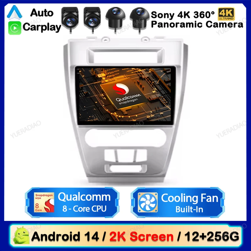 Android 14 Head Unit For Ford Fusion Mustang 2009 - 2012 Carplay Auto NAVI GPS Multimedia Stereo Video Player 4G WIFI DSP