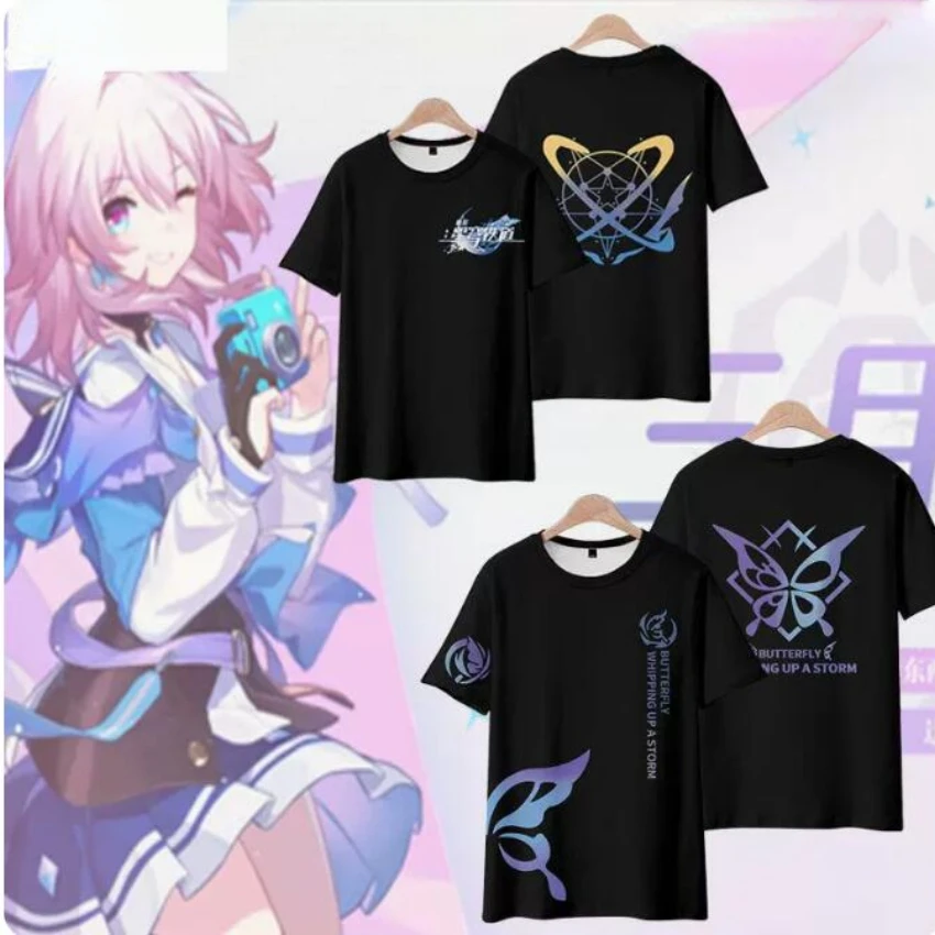 

Honkai: Star Rail 3D Print T-Shirts Anime Game March 7th Streetwear Hip Hop Casual Oversized T Shirt Y2K Female Girl Tops Tees