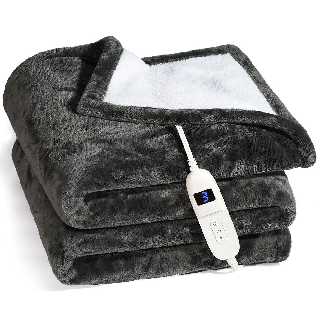 Heated Blanket Electric Heating Pad Washable Soft And Comfortable Flannel Fast-Heating Electric Blanket 10 Heating Settings