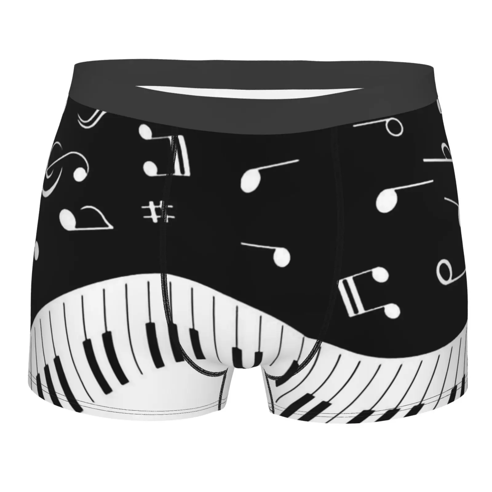 

Абстрактные клавиши фортепиано с музыкальными нотами, мужские трусы-боксеры, дышащее забавное нижнее белье, шорты высокого качества с принтом, идея подарка