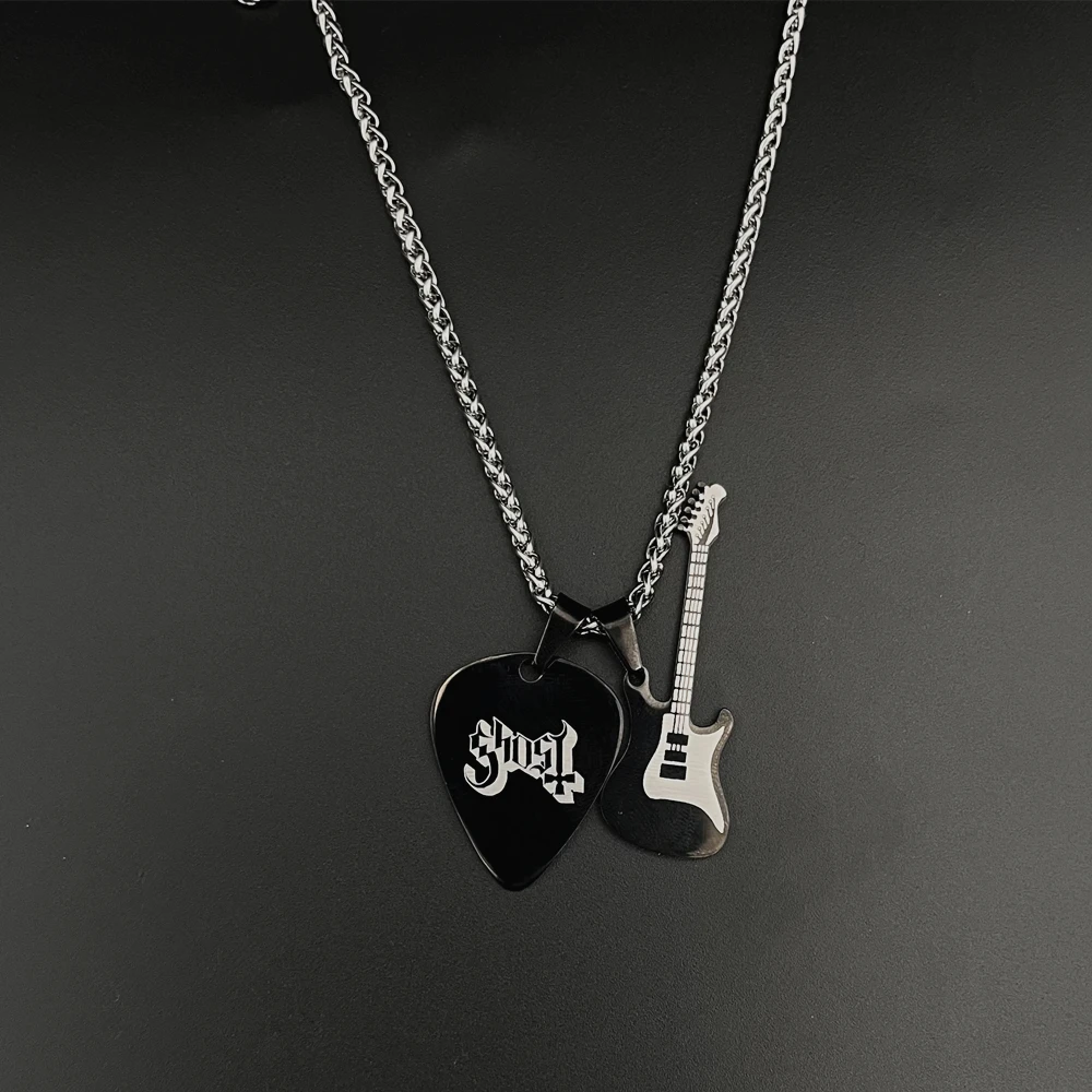 Ghost bc Nameless Ghoul Guitar Bracelet Necklace Pendant Ghost Band Grucifix Papa Emeritus Patch Jewelry Accessories