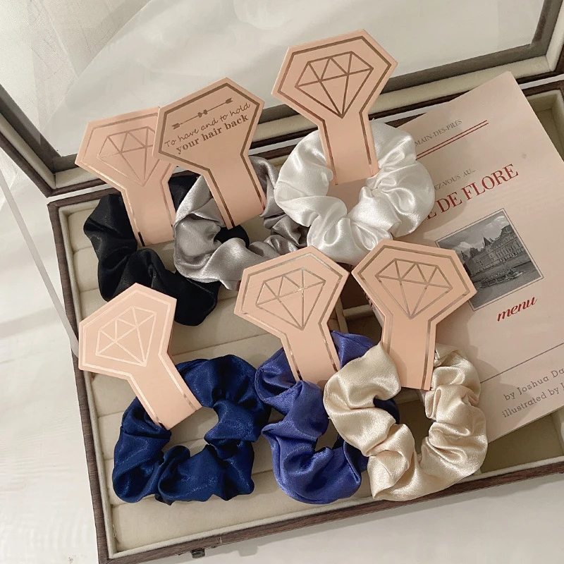 Solid Color Bridal Hair Accessories Large Intestine Loop Cloth Satin Hair Rope Scrunchies Elastic Hair Ring Female Hair Ties