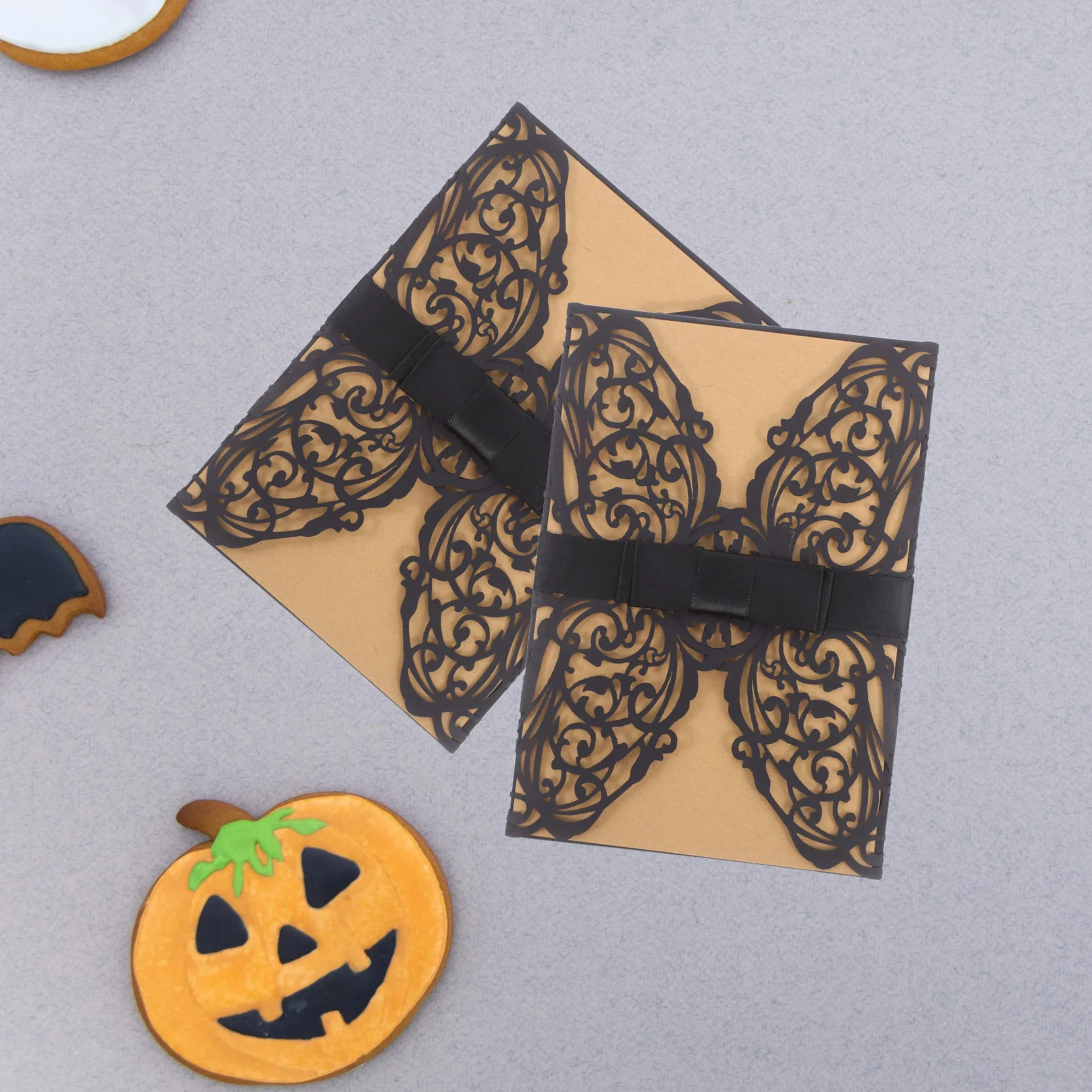 

10Pcs Openwork Invitation Cards Floral Cut Paper Hollow-Out Wedding Bridal Shower Shower Birthday Halloween Party