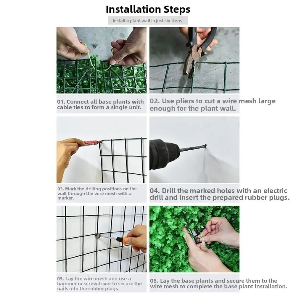 لتقوم بها بنفسك نبات اصطناعي لوحة الحائط الحياة الأبدية UV حماية الاصطناعي الأوكالبتوس السجاد 25*25 سنتيمتر الأخضر عشب السرخس الاصطناعي #5