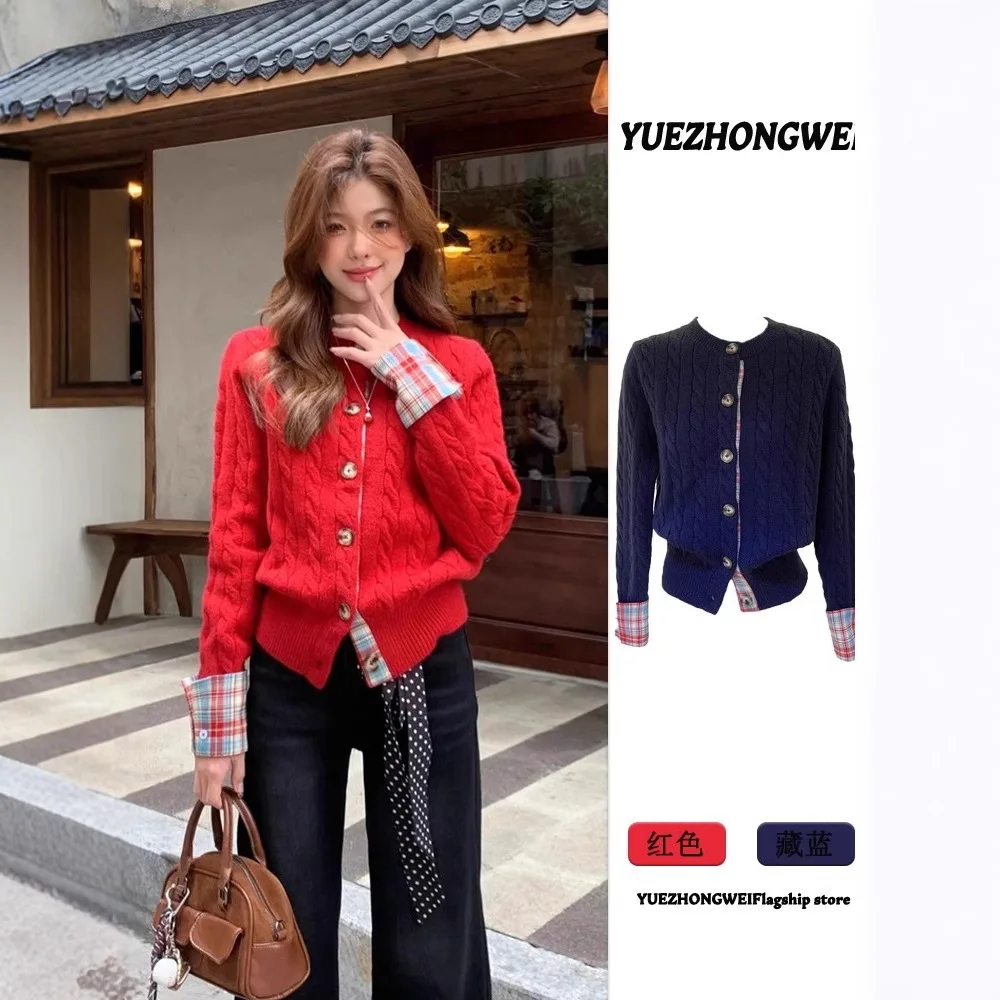 

Сращенный свитер, кардиган для женщин на осень и зиму, толстая вязаная куртка в ленивом стиле