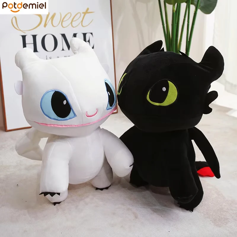 

Cartoon Anime Black Dragon White Dragon Plush Toys Cute Cartoon Stuffed Hug Pillow Kawaii Decorative Plush Dolls Pillow Cushion
