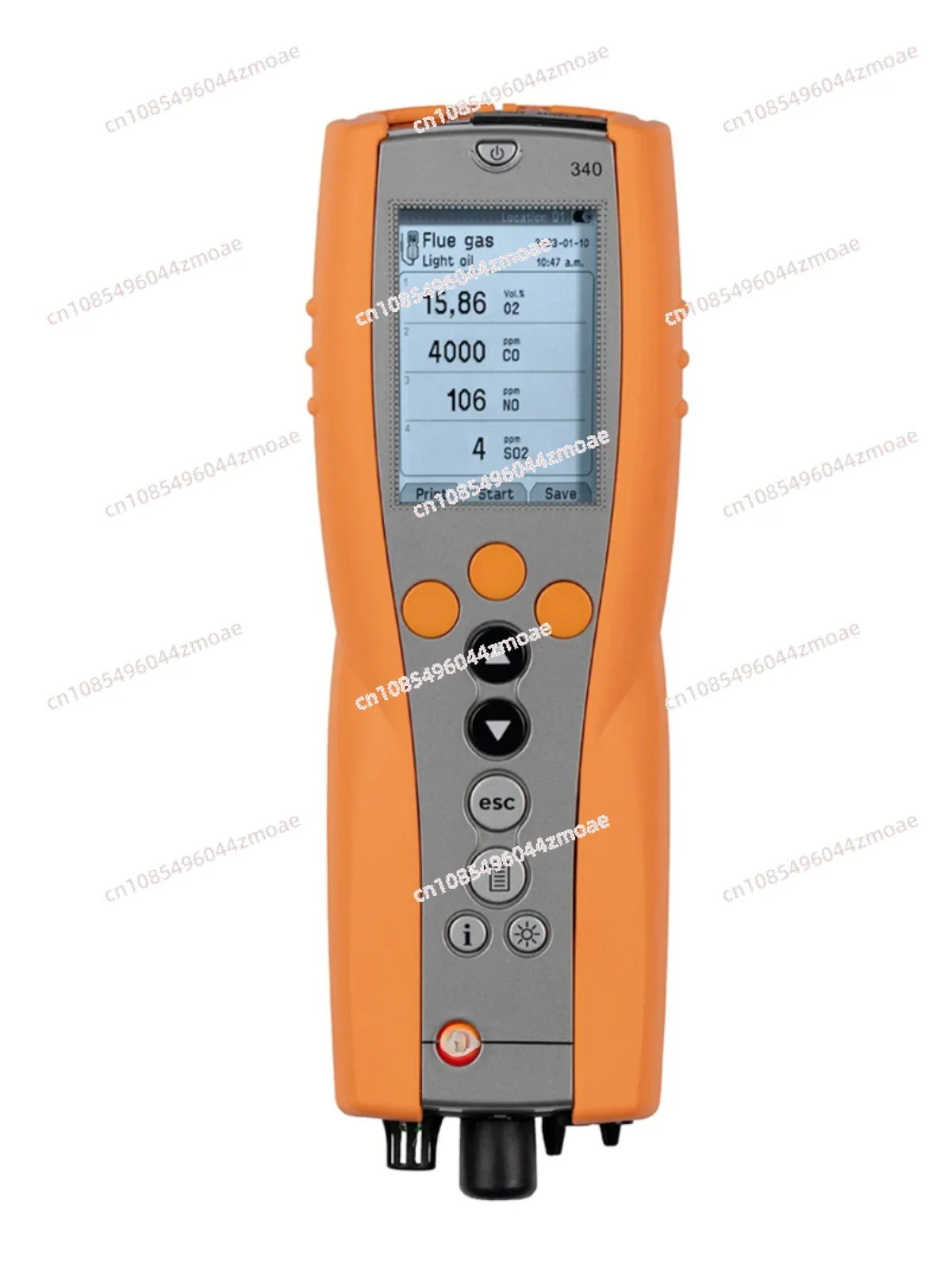 Te-sto340 Flue Gas Analyzer Boiler Exhaust Gas Detector Portable Nitrogen Oxide Detector Orange