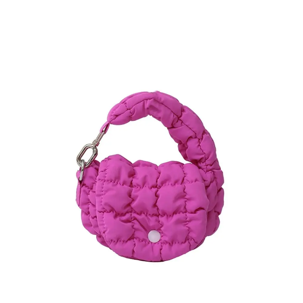 Portable Solid Color Cloud Pleated Coin Purse Mini Handbag Sling Small Wallet Quilted Hanging Purse Girls/Female